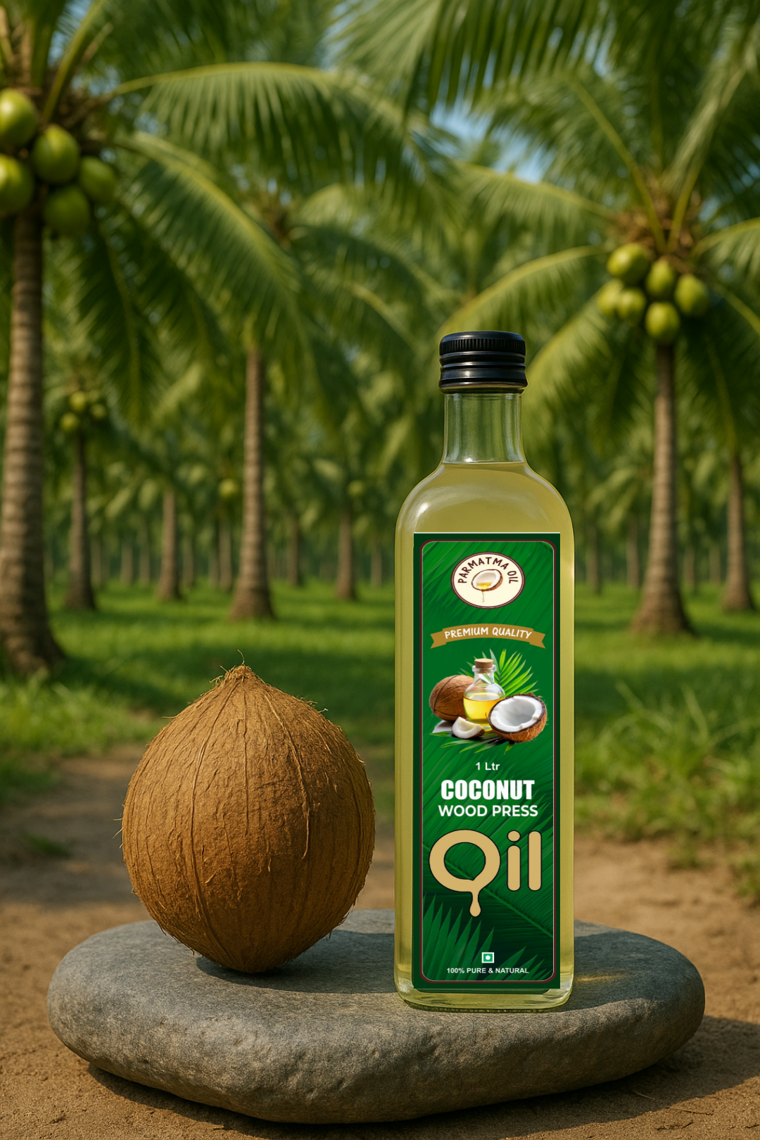 Coconut Oil 1 Litre (Wood Pressed oil)~(Coupon code-AUTHENTIC02)