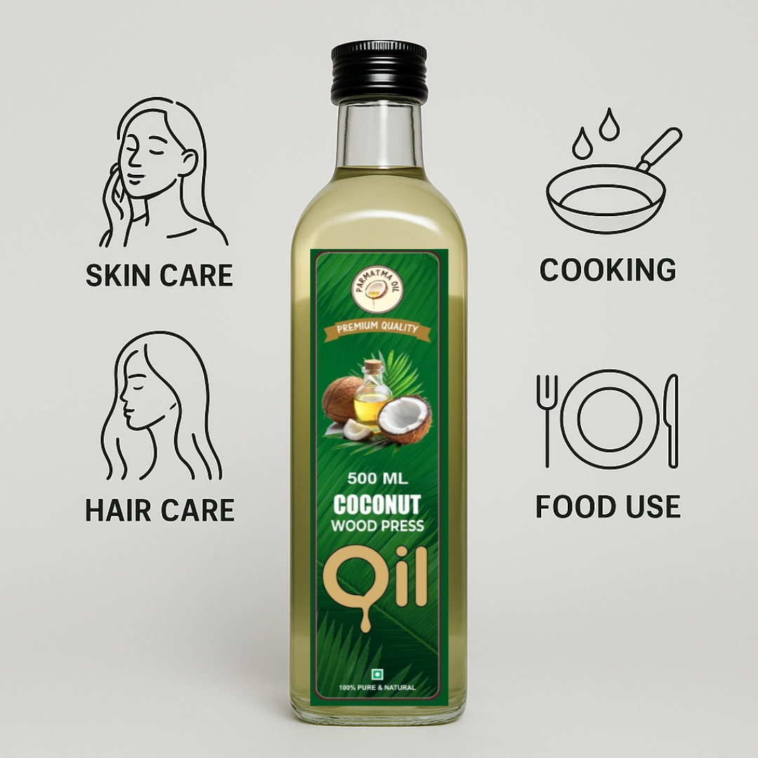 Coconut Oil 500ml(Wood Pressed oil) ~( Coupon code-AUTHENTIC01)