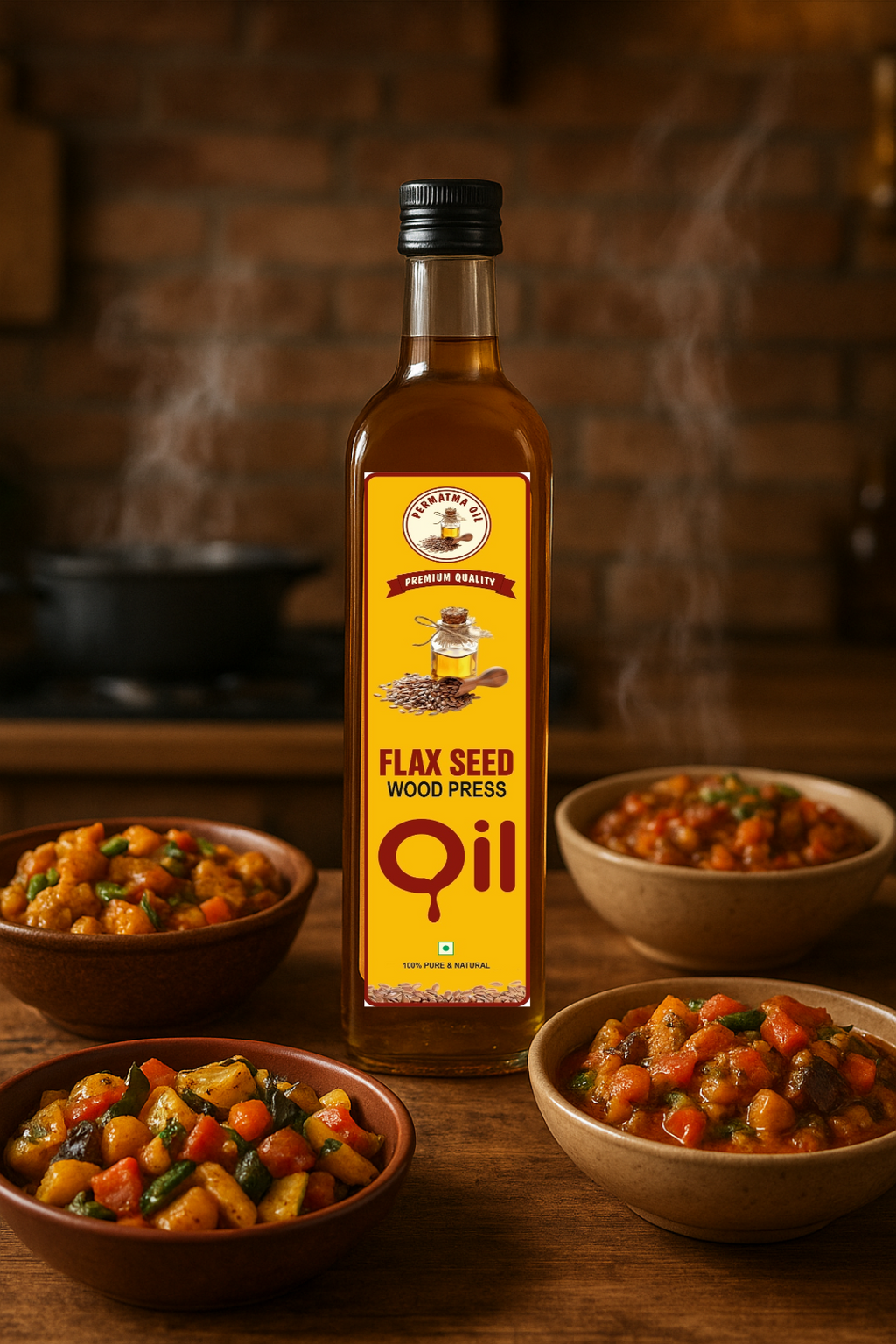 Flax Oil 500ml (wood Pressed Oil)~(Coupon code-AUTHENTIC01)