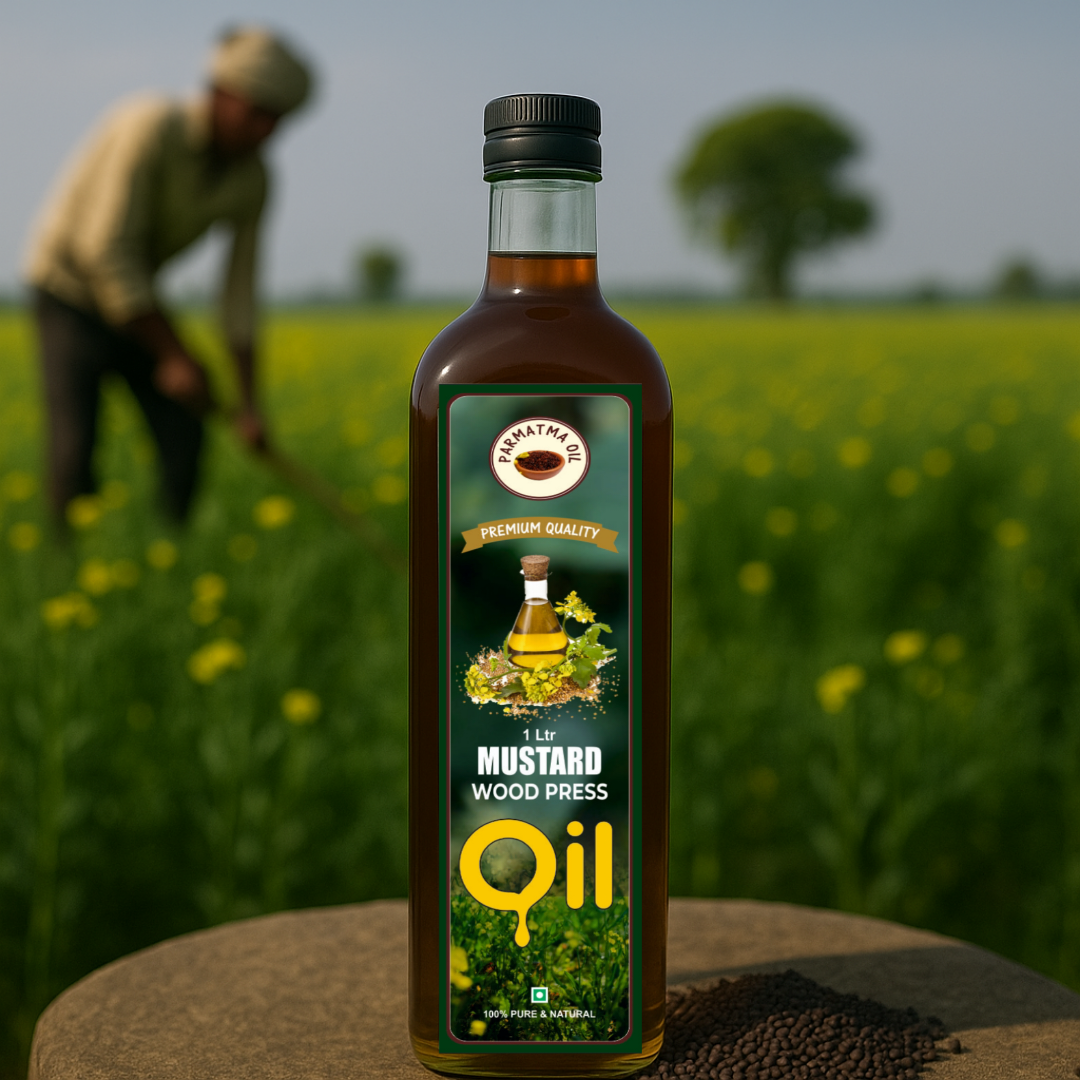 Black Mustard oil 1 lit  (Wood Pressed oil)~(Coupon code-AUTHENTIC02)