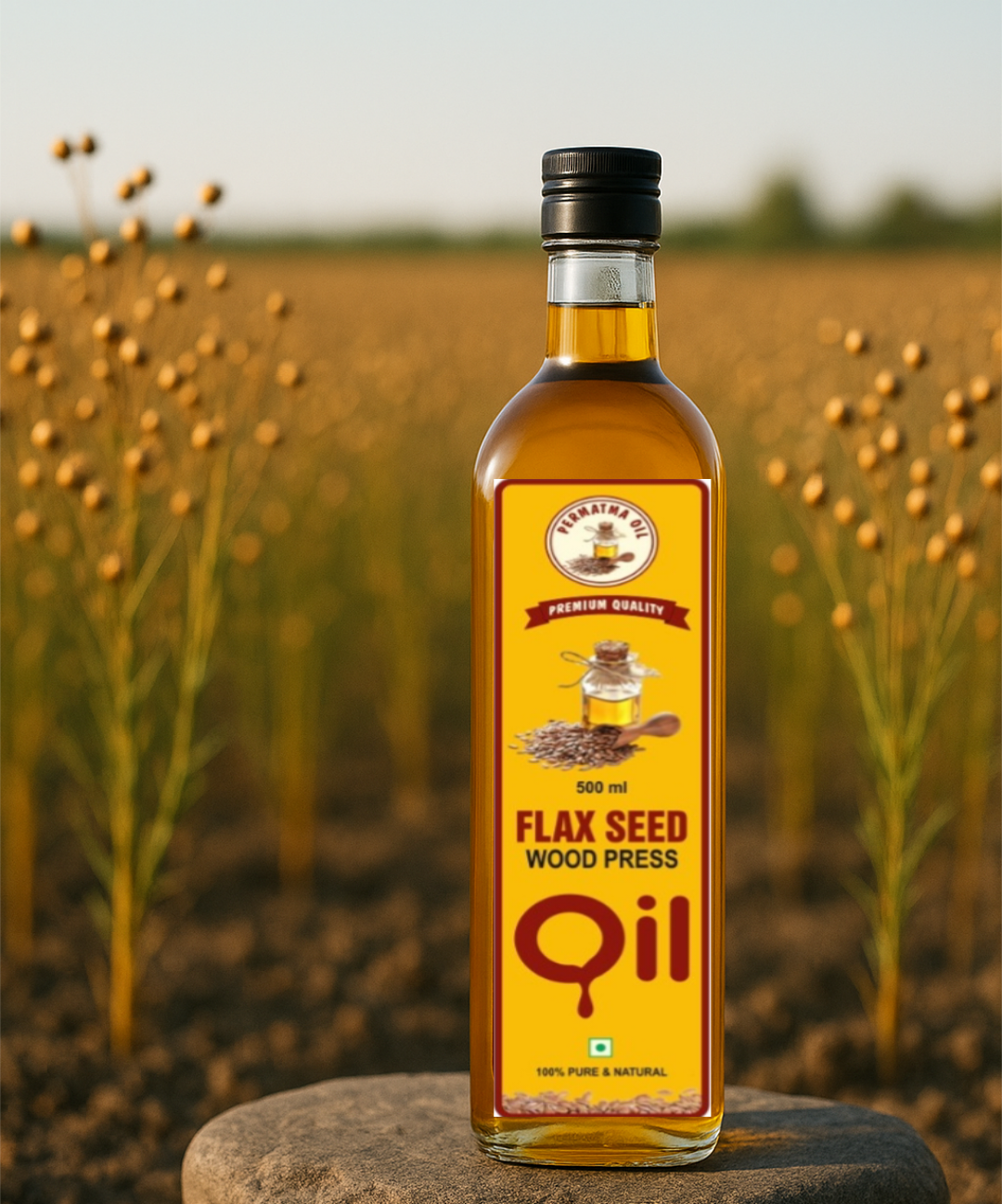 Flax Oil 500ml (wood Pressed Oil)~(Coupon code-AUTHENTIC01)