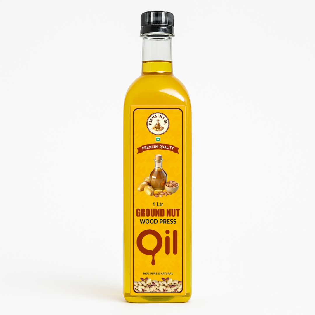 Ground Nut Oil 1 Lit (Wood Pressed Oil) ~(Coupon code-AUTHENTIC02)