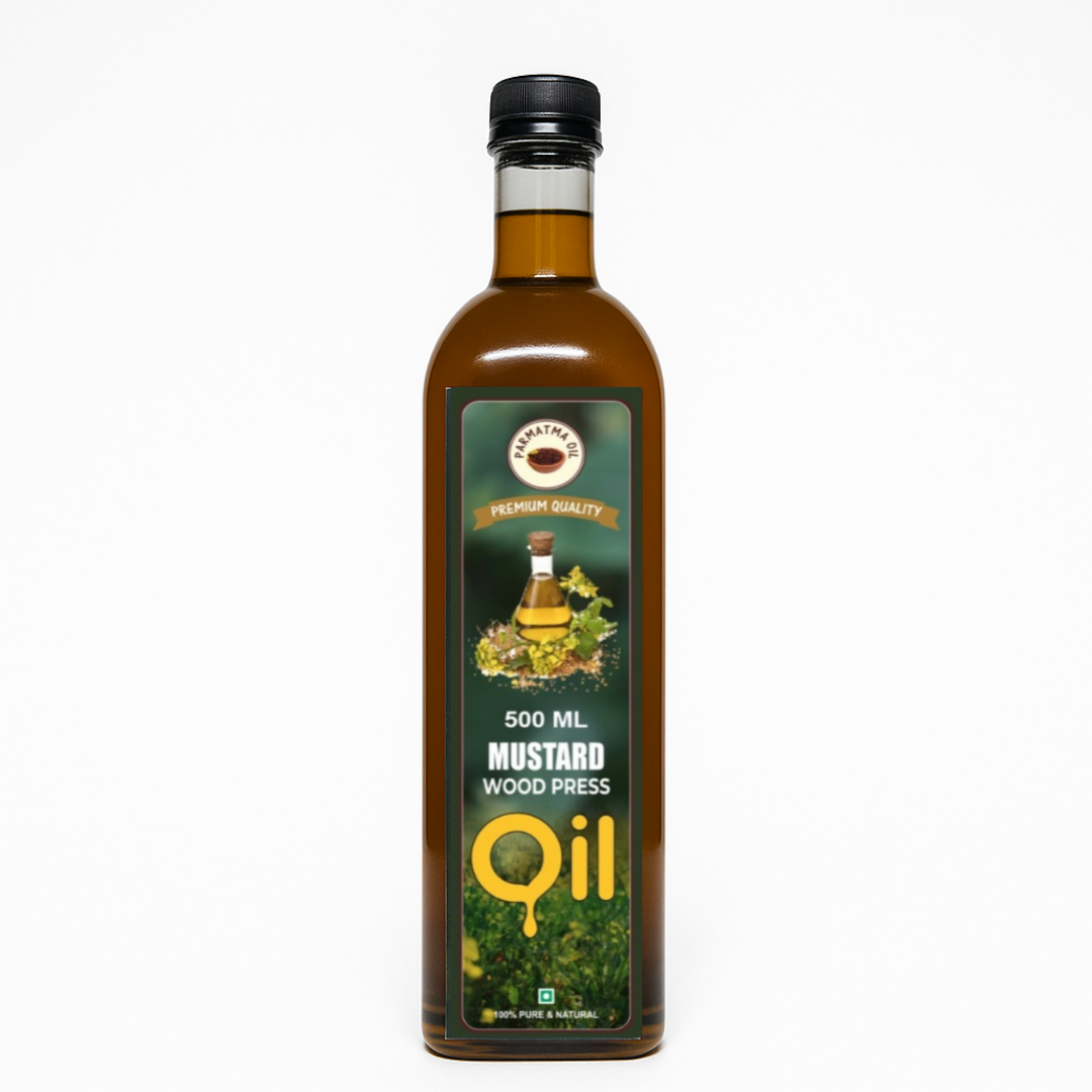 Black Mustard Oil 500ml  (wood Pressed Oil)~(Coupon code-AUTHENTIC01)